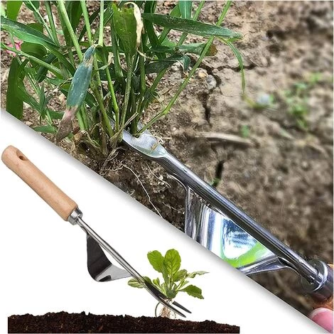 LLOVE Désherbeur Manuel 2 Pièces Désherbeur Manuel Avec Bois Outil De Désherbage En Acier Inoxydable Outil De Désherbage Pour Creuser Le Jardin 3 LLOVE Désherbeur Manuel 2 Pièces Désherbeur Manuel Avec Bois Outil De Désherbage En Acier Inoxydable Outil De Désherbage Pour Creuser Le Jardin – Image 3