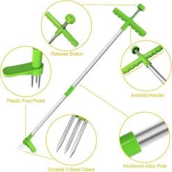 FR-LIFE BR-Vie Extracteur De Mauvaises Herbes,93 Cm Désherbeurs Manuels Vertical Et Griffes,Extracteur De Mauvaises Herbes Manuel,Désherbeur Manuel,Rotative Telescopique Outil D'enlèvement -Outil pour désherber Soldes 65031801 3