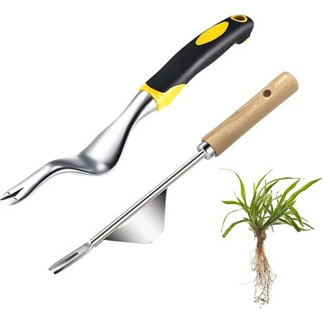EAUDACè 2 Pcs Désherbeur Manuel, Outil De Désherbage Manue Outil De Désherbage De Pissenlit Désherbeur À Main En Acier Inoxydable Extracteur De Mauvaises Herbes Jardin Avec Poignée En Antidérapant 1 EAUDACè 2 Pcs Désherbeur Manuel, Outil De Désherbage Manue Outil De Désherbage De Pissenlit Désherbeur À Main En Acier Inoxydable Extracteur De Mauvaises Herbes Jardin Avec Poignée En Antidérapant