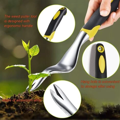 EAUDACè 2 Pcs Désherbeur Manuel, Outil De Désherbage Manue Outil De Désherbage De Pissenlit Désherbeur À Main En Acier Inoxydable Extracteur De Mauvaises Herbes Jardin Avec Poignée En Antidérapant 2 EAUDACè 2 Pcs Désherbeur Manuel, Outil De Désherbage Manue Outil De Désherbage De Pissenlit Désherbeur À Main En Acier Inoxydable Extracteur De Mauvaises Herbes Jardin Avec Poignée En Antidérapant – Image 2