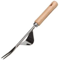 AOUGO Désherbeur Manuel Outil Gouge De Désherbage En Acier Inoxydable Avec Poignée Bois