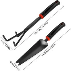 AOUGO Désherbeur Manuel Outil, 2 Pièces Désherbeur à Main De Jardin Y-Shape Rapide Sans Effort Multifonctionnel Outil Gouge De Désherbage Avec Poignée En Antidérapant Pour Pelouse De Jardin