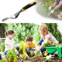 AOUGO Outil De Désherbage Manuel De Jardin, Extracteur De Mauvaises Herbes Manuel En Acier Inoxydable Avec Poignée En Bois Naturel, Outils D'extraction En Alliage D'aluminium Pour Jardin -Outil pour désherber Soldes 65393870 3