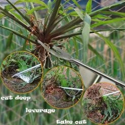 OSQI Outil De Désherbage Manuel, Utilisez Un Manche En Bois Massif Et Une Bouche De Pelle En Acier Inoxydable En Forme De Y, Outils De Désherbage Pour La Transplantation De Terres Agricoles De Pelouse De Jardin (1) -Outil pour désherber Soldes 65505116 5