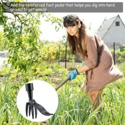 PERLE RARE Outils Couteau Desherbeur Manuel De Jardin, Outillage Griffe Arrache Mauvaises Herbes De Jardinage, Outil à Main à Désherbeur Avec 4 Griffes, Extracteur De Mauvaises Herbes Pour Pissenlit -Outil pour désherber Soldes 65619898 5