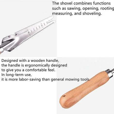 PERLE RARE Outil De Désherbage Manuel à Poignée En Bois Désherbeur En Acier Inoxydable Avec Mesure, Outil De Tonte, Extracteur De Mauvaises Herbes, Pelle De Désherbage, Pour Creuser Le Jardin 3 PERLE RARE Outil De Désherbage Manuel à Poignée En Bois Désherbeur En Acier Inoxydable Avec Mesure, Outil De Tonte, Extracteur De Mauvaises Herbes, Pelle De Désherbage, Pour Creuser Le Jardin – Image 3