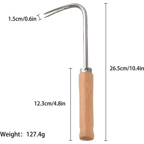ECHOO Désherbeur à Main Manuel - Outils à Main De Jardinage à Dents, Pour Une élimination Super Facile Des Mauvaises Herbes Et Un Creusement Plus Profond (avec Manche En Bois) 3 ECHOO Désherbeur à Main Manuel - Outils à Main De Jardinage à Dents, Pour Une élimination Super Facile Des Mauvaises Herbes Et Un Creusement Plus Profond (avec Manche En Bois) – Image 3