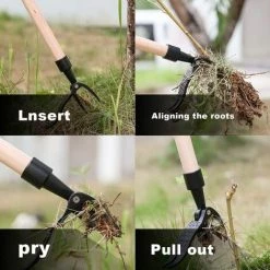 LUCKY-88 Pelle De Désherbage Manuelle Debout Sans Courbure Enracineur D'herbe Noir -Outil pour désherber Soldes 65806504 4