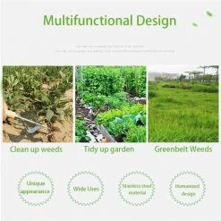 YIENJAOY Outil De Désherbage Manuel Désherbeur Manuel En Acier Inoxydable Avec Poignée Bois Désherbeur Manuel Outil Pour Poignées De Désherbage Extracteur De Pissenlit Les Pelouses De Jardin -Outil pour désherber Soldes 65808443 3