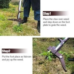 YIENJAOY Extracteur De Mauvaises Herbes Télescopique Avec 4 Griffes Et Pédale En Acier Inoxydable Pour Jardin Et Pelouse 100 Cm -Outil pour désherber Soldes 65808834 4