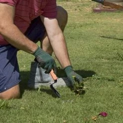 Ensoleillé Désherbeur Manuel Outil Gouge De Désherbage En Acier Carbone Avec Poignée Bois Pour Le Désherbage Rapide Des Sols Et Des Jardins Manuelle Désherbage Fourche -Outil pour désherber Soldes 65823045 5