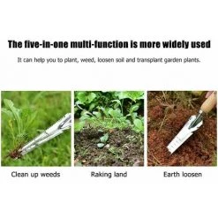 KAEJYIUT 2Pcs Couteau De Tondeuse En Acier Inoxydable, Jardin Désherbant Pelle Coupe-Main En Acier Inoxydable Poignée En Bois Creuser Transplantation Outils De Désherbage -Outil pour désherber Soldes 65875293 5