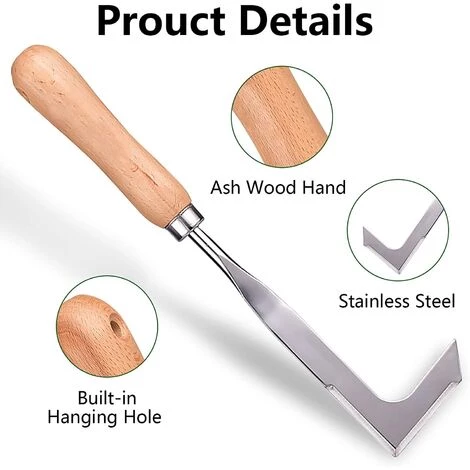 YIDOMDE Desherbeur Manuel,Désherbage En Acier Inoxydable Outil De Désherbage Manuel Deherbeur Avec Poignée En Bois Naturel,Outillage De Jardin Pour Creuser, Désherber 2 YIDOMDE Desherbeur Manuel,Désherbage En Acier Inoxydable Outil De Désherbage Manuel Deherbeur Avec Poignée En Bois Naturel,Outillage De Jardin Pour Creuser, Désherber – Image 2