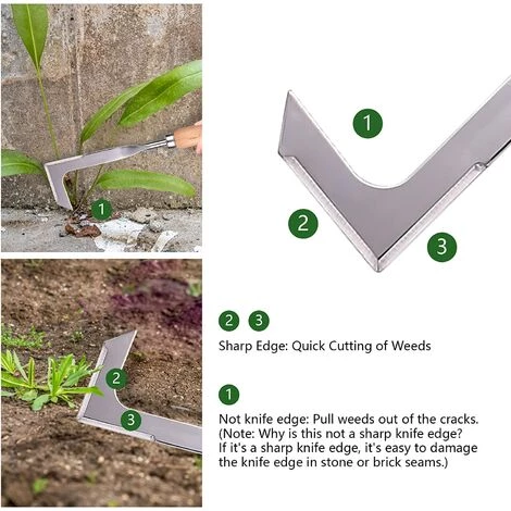 YIDOMDE Desherbeur Manuel,Désherbage En Acier Inoxydable Outil De Désherbage Manuel Deherbeur Avec Poignée En Bois Naturel,Outillage De Jardin Pour Creuser, Désherber 4 YIDOMDE Desherbeur Manuel,Désherbage En Acier Inoxydable Outil De Désherbage Manuel Deherbeur Avec Poignée En Bois Naturel,Outillage De Jardin Pour Creuser, Désherber – Image 4