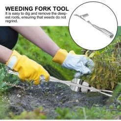YEURIé Désherbeur Manuel En Acier Inoxydable Pour Désherber, Désherber, Pour Jardin, Pelouse, Transplantation, Jardinage, Bonsaï, Fourche De Désherbage Pour Plantation De Fleurs -Outil pour désherber Soldes 66175239 3