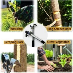 PESCE Outils De Jardinage Pelle à Main Extracteur De Mauvaises Herbes Accessoires Sharp Cadeaux De Jardinage Durables Pour Les Femmes Éplucheur D'écorce Bois Éplucheur Houe Outil De Jardin -Outil pour désherber Soldes 66263926 5