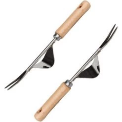 2 Pièces Outils De Fourche De Jardin, Adélala Outil De Jardin Pour Désherbeur Manuel En Acier Inoxydable, Outils De Désherbage Manuels, Pour Jardin, Parcelle De Légumes, Herbe, Petit Pot De Fleur, Etc