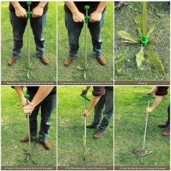 Sarcloir Manuel En Acier Inoxydable Désherbeur Vertical Et Outil D'enlèvement De Racines Avec Manche Long,Mauvaises Herbes Extracteur Avec 3 Griffes Acier Inoxydable, Mauvaises Herbes Outil -Adélala -Outil pour désherber Soldes 66384251 3