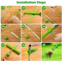 Sarcloir Manuel En Acier Inoxydable Désherbeur Vertical Et Outil D'enlèvement De Racines Avec Manche Long,Mauvaises Herbes Extracteur Avec 3 Griffes Acier Inoxydable, Mauvaises Herbes Outil -Adélala -Outil pour désherber Soldes 66384251 4