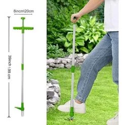 Sarcloir Manuel En Acier Inoxydable Désherbeur Vertical Et Outil D'enlèvement De Racines Avec Manche Long,Mauvaises Herbes Extracteur Avec 3 Griffes Acier Inoxydable, Mauvaises Herbes Outil -Adélala -Outil pour désherber Soldes 66384251 5