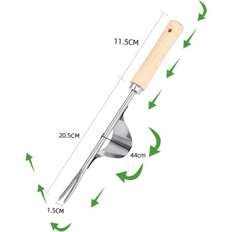 OCXIN Désherbeur En Acier Inoxydable Avec Manche En Bois Naturel, Désherbeur à Main Désherbeur Outil De Jardin Désherbeur En Acier Inoxydable Désherbeur Avec Manche En Bois Outil De Jardin Haut De Gamme Pour Creuser, Désherber, Desserrer. 2 OCXIN Désherbeur En Acier Inoxydable Avec Manche En Bois Naturel, Désherbeur à Main Désherbeur Outil De Jardin Désherbeur En Acier Inoxydable Désherbeur Avec Manche En Bois Outil De Jardin Haut De Gamme Pour Creuser, Désherber, Desserrer. – Image 2