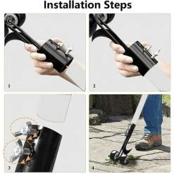 ENLENK Outil De Désherbage De Terrasse Avec Roues,Outil De Désherbage Le Jardin,Le Désherbage Sans S'agenouiller Pour Le Nettoyage Entre Les Dalles, Les Blocs, Les Patios Et Les Pelouses -Outil pour désherber Soldes 67685224 5