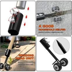 FLYME Outil De Désherbage De Terrasse Avec Roues,Outil De Désherbage Le Jardin,Le Désherbage Sans S'agenouiller Pour Le Nettoyage Entre Les Dalles, Les Blocs, Les Patios Et Les Pelouses -Outil pour désherber Soldes 67809626 4