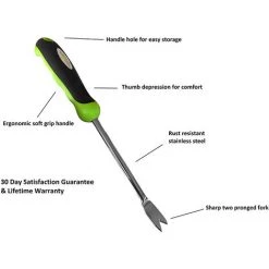 ABCRITAL Désherbeur En Acier Inoxydable, Racine De Scarificateur Pour La Plantation, Le Désherbage, L'entretien Des Fleurs Et Des Légumes Dans La Cour Du Jardin De La Pelouse -Outil pour désherber Soldes 67947694 4