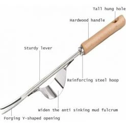 QERSTA Désherbeur Manuel En Acier Inoxydable Avec Outil De Manche En Bois Utilisé Pour Le Désherbage Rapide Des Sols Et Des Jardins Y-Shape Manuelle Désherbage Racine Fourche -Outil pour désherber Soldes 68271379 3