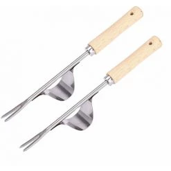 Ensoleillé 2 Pièces En Acier Inoxydable Désherbeur Désherbeur Jardin Manuel Désherbeur Outil De Désherbage Main