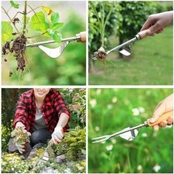 Ensoleillé 2 Pièces En Acier Inoxydable Désherbeur Désherbeur Jardin Manuel Désherbeur Outil De Désherbage Main -Outil pour désherber Soldes 68274614 3