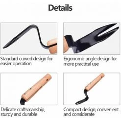 LLOVE Outil De Désherbage Manuel En Acier Inoxydable, Outils De Désherbage Rapide Pour économie De Main-d'oeuvre, Y Compris Râteau De Transplantation Pour Graines En Pot, Fleurs, Pelouse De Jardin -Outil pour désherber Soldes 68309629 4