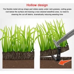ASUPERMALL Acier Inoxydable Désherbage étrier Houe Sol Lâche Rang Herbe Coupe Râteau Ferme Jardin Agriculture Outils, 1.2m 3 Sections - 1.2m 3 Sections -Outil pour désherber Soldes 68312207 3