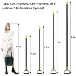 ASUPERMALL Acier Inoxydable Désherbage étrier Houe Sol Lâche Rang Herbe Coupe Râteau Ferme Jardin Agriculture Outils, 1.2m 3 Sections - 1.2m 3 Sections -Outil pour désherber Soldes 68312207 4