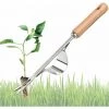 GRID COOL Désherbeur Manuel En Acier Inoxydable Avec Outil De Manche En Bois Utilisé Pour Le Désherbage Rapide Des Sols Et Des Jardins Y-Shape Manuelle Désherbage Racine Fourche
