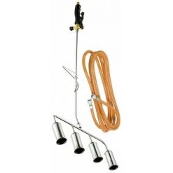 HELIOTRADE Desherbeur Thermique Au Gaz 4 Buses + Tuyau 5 Metres Lance Acier Chromé -Outil pour désherber Soldes 8381371 3